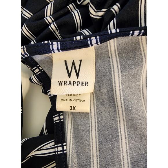 WRAPPER Blue and White Striped Sleeveless Jumper Size 3X - Picture 4 of 5